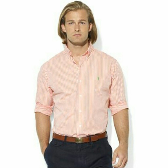 ralph lauren striped poplin shirt